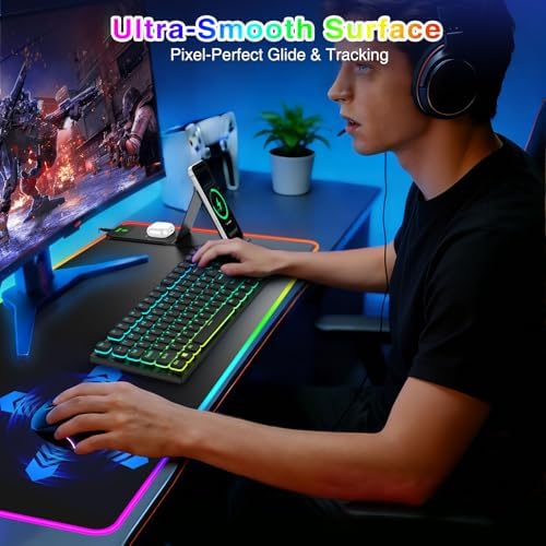 RGB Gaming Mouse Pad with Magnetic Wireless Charging & Foldable Phone Stand - Image 4