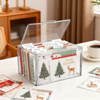 Tenceur Acrylic Greeting Card Organizer & Storage Box with 20 Colorful Removable Adjustable Dividers and Labels for Holiday Birthday Wedding Cards Photos, Crafts, Scrapbooking, Paper, Envelopes - Image 4
