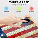 Heated Mouse Pad Hand Warmer, Warm Desk Pad Mousepad Desk Mat with 3 Levels Heating and Auto Shut Down 31.5 x 13 inch PU Leather Warmer Keyboard Mat for Gaming Office Home, USA American Flag Retro - Image 3