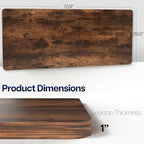 VIVO Rustic Vintage Brown 71 x 30 in Solid Table Top, DESK-TOP71N - Image 3