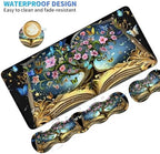 4Pcs Memory Foam Keyboard Wrist Rest Desk Mat Set, Book Tree - Image 4