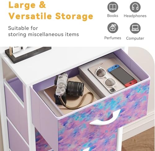 DWVO Dresser with 4 Drawers, Purple - Image 7