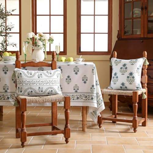 ISAENNE Designer Linen Throw Pillow Cover,Set of 2,20"x12"-Mosella D - Image 6