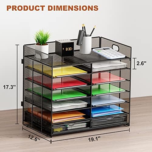 Marbrasse Literature Organizer, Paper Organizer Desk Organizers,Dark Black - Image 3