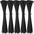 500 Pack Long Zip Ties Heavy Duty, Large Cable Ties, Black, 24 Inch by Shappy
