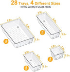 SMARTAKE 28 Piece Drawer Organizers with Non-Slip Silicone Pads, 4-Size - Image 3