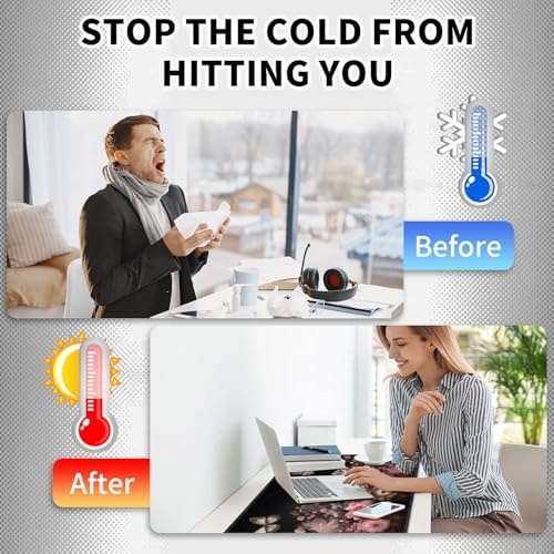 Heated Mouse Pad Hand Warmer, Warm Desk Pad Mousepad Desk Mat with 3 Levels Heating and Auto Shut Down 31.5 x 13 inch PU Leather Warmer Keyboard Mat for Gaming Office Home, Art Butterfly Flower - Image 5