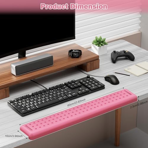 Leolee L-Shaped Desk Long Wrist Rest Elbow 60CM, Pink Arm Rest for Desk - Image 6