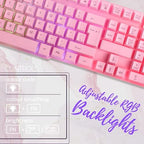 Pink Gaming Keyboard and Mouse Headset Headphones and Mouse pad, Wired LED RGB Backlight Bundle Pink PC Accessories for Gamers and Xbox and PS4 PS5 Nintendo Switch Users - 4in1 Edition Hornet RX-250 - Image 3