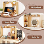 WAYTRIM Desk Shelf, Desk Hutch 3-Tier Desktop Bookshelf & Desk Organizer Shelf for Top of Desk, Wood Desktop Storage Shelf for Dorm, Office, Small Space, Desk Organizers and Accessories - Image 6