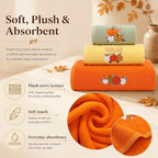 Peryiter 3 Pcs Fall Pumpkin Hand Towels Set in Orange Yellow Green - Image 4