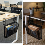 Clamp On Desk Organizer, 2-IN-1 Under Desk Side Organizer Storage, Wall Mounted Mesh File Rack, Hanging Office Organization for Document Magazine Paper School Supplies - Image 6