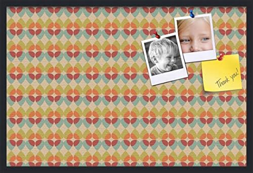 PinPix 36x24 inch Cork Bulletin Board. This Decorative Framed Pin Board Comes with Abstract Pattern in Color Design and Satin Black. Ideal for Home, Office Decor or School (PinPix-564) by PinPixBulletinBoards