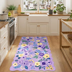 DUKINO 3x5 Area Rugs, Non Slip Floral Washable Rug for Bedroom, Purple - Image 5