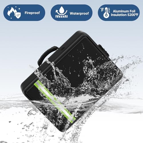 Fireproof Document Bag with Lock for Legal/Letter Files, Black - Image 2