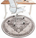 5FT Round Office Chair Mat for Hardwood Floor, Non-Slip Washable Tawny Grey by BESBLEE