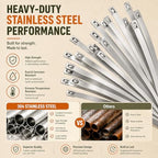350Pcs Metal Zip Ties Gun Kit, Silver 8/12/16in Stainless Steel Zip Ties, Heavy Duty Cable Tie Fastening Cutting Tool Set with Organizer, Gloves, Storage Bag for Fence, Exhaust Wrap - Image 3
