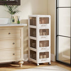 Giantex 4-Tier Rolling Storage Cart, Utility Cart with 4 Drawers & Lockable Wheels for School Art Craft Supplies, Plastic Organizer and Storage for Kitchen, Bedroom and Home Office - Image 2
