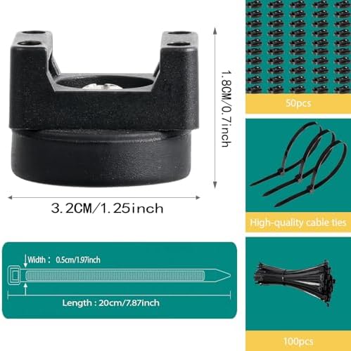 50 Pcs zbab1 Magnetic Zip Tie Mount Base, 45LBS Strong Magnetic Wire Holder & Cable Clips,Magnetic cable management for cars, offices, homes, and boats Diameter 32mm - Image 4