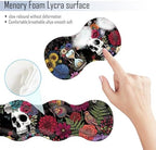 TGFEWYTJYJ Extended Gaming Mouse Pad,Memory Foam Ergonomic Keyboard Mouse Wrist Rest Support Set,Large Desk Mat with Stitched Edges,Non-Slip Base Mousepad Home Office,Flower Skull - Image 5