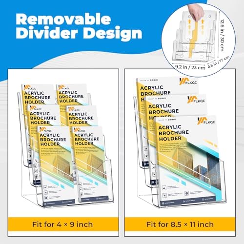 2Pcs Acrylic Brochure Holder 8.5 x 11, 3 Tier Brochure Display Stand - Image 2
