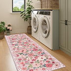 DUKINO 2x7 Runner Rug for Hallway, Washable Runner Rug Non Slip, Pink - Image 6