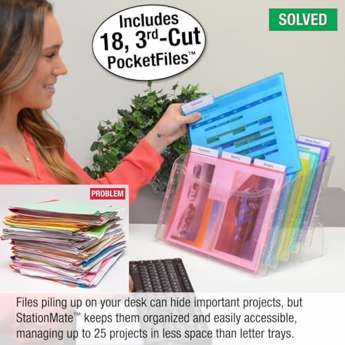 Ultimate Office Step UP File Desktop Organizer Plus 18 Color Poly Folders - Image 2