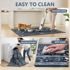 Office Chair Mat for Hardwood Floor & Tile Floor,36"X 48"-Dark Blue Floral - Image 5