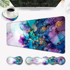 Desk Mat, Mouse Pad with Wrist Rest, 4-in-1 Large Mouse Pads for Desk, Ergonomic Mouse Pad and Keyboard Wrist Rest Gaming Keyboard Mat for Office,Abstract Ink Painting by EFGWSDER