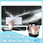 Black Hole Desk Mat Set Space Galaxy Art Large Mouse Pad with Wrist Rest 4in1 Desk Mat for Desktop Ergonomic Keyboard Wrist Support Anti-Slip Computer Ergonomic Mouse Pad Home Office Gaming - Image 4