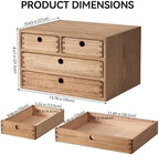 KIRIGEN Wood Desk Organizer with 4 Drawers, Desktop Storage, Brown 34-DBR - Image 3