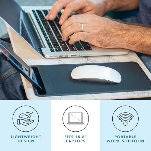 LAPGEAR Home Office Left-Hand Lap Desk – White Marble, Fits 15.6” Laptops - Image 2