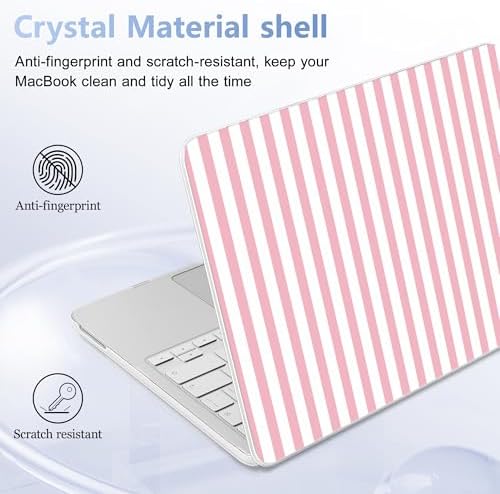 4-in-1 Hard Case for MacBook Neo 13 (A3404), Pink & White Stripes - Image 6