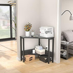 Armocity Corner Desk Small Desk with Outlets Corner Table for Small Space, Computer Desk with USB Ports Triangle Desk with Storage for Home Office, Workstation, Living Room, Bedroom, Black - Image 5