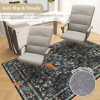 chakme Office Chair Mat for Hardwood Floor, 60"x45" Easy Glide Computer Desk Mat Protector for Rolling Chair Under Desk Rug Nonslip Backing, Machine Wash, (Floral) - Image 5