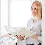 Standard View 3 Ring Binder, Beige Black Polka Dot Durable Flexible Portable Waterproof Hardcover 1.5 Inch D Rings 500-Sheet Capacity Organizer 1PC - Image 4