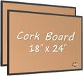 2-Pack Cork Board Bulletin Board 24 x 18, Black Aluminium Framed Corkboard, Office Board for Wall Cork, Large Wall Mounted Notice Pin Board with 32 Push Pins for School, Home & Office by Justdowhatyouwanttodo