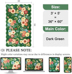 DUKINO 3x5 Area Rugs, Non Slip Floral Washable Rug for Bedroom, Dark Green - Image 2