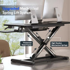 FLEXISPOT Standing Desk Converter 40" Large Desk Riser, Spacious Desktop Riser Sit Stand Computer Workstation with Wide Keyboard Tray, Ergonomic Height Adjustable Stand Up Desk Converter, Black - Image 6