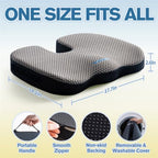 Mureon Office Chair Cushion, Memory Foam Seat Cushion, Breathable Mesh-Grey - Image 2