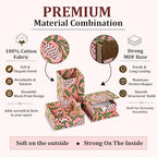 Ridhi Strawberry Pink Block Print Office Desk Organizer Pen & Note Holder - Image 3