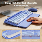 Wireless Keyboard and Mouse Combo, Magnetic Soft-Touch Wrist Rest, Purple - Image 3