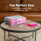 IRIS USA Photo Storage Box |Made in USA| 16 Cases - (2-Pack) - Clear/Multi - Image 3