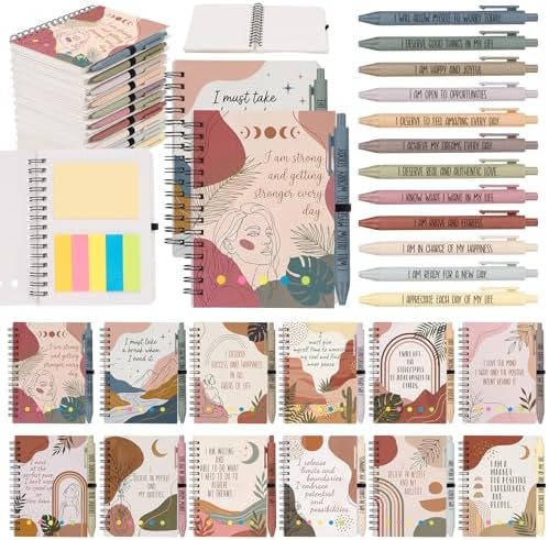 Sprial Notebooks with Pens Bulk, 48 Pack, 5.5 x 4.7 Inch Aesthetic by Culudea