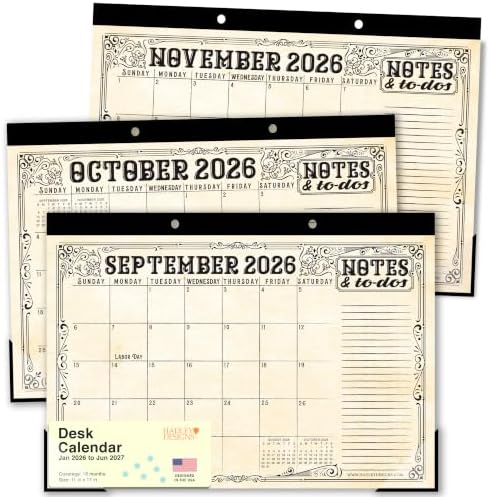 Large Teacher Desk Calendar 2026-2027 - Desktop Calendar 2026 by HadleyDesigns
