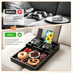 Bamboo Sofa Tray Insert with 2 Cup Holders for Sectionals - Image 4