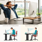 XINYAO 2 Pack Monitor Riser for Desk, Wood and Steel, 16*12*3 inch, Brown - Image 4