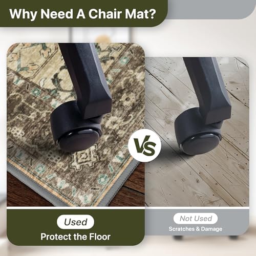 36"x60" Office Chair Mat for Hardwood Floor, Non-Slip Washable Rosewood - Image 4