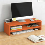 Solid Wood Monitor Stand Riser & Laptop Stand Desk Organizer - Office Accessories for PC Workspace, Computer Organization, Countertop Hutch Orange 19.7x7.9x5.2in by Unknown