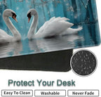 31.5"x 11.8" Oversized Gaming Mouse Pad Set, Ergonomic Keyboard and Mouse Wrist Rest + Cup Holder, Non-Slip Desktop Pad, Suitable for Home and Office Use, Two Swans - Image 7